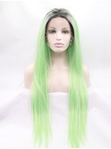 Exquisite 31 Inches Without Bangs Straight Lace Fronts Wigs