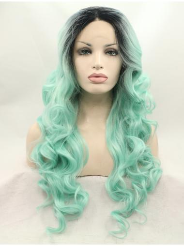 Colorful Curly Synthetic Lace Front Wigs Without Bangs