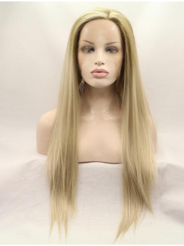 Style Synthetic Long Blonde Lace Front Wig Without Bangs