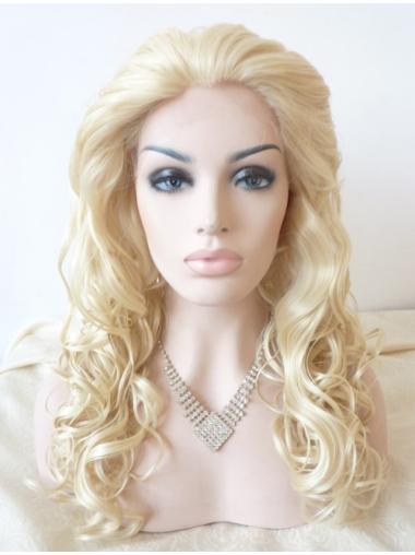 Without Bangs Curly Stylish Blonde Wig Lace Front