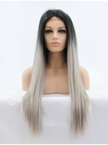 Without Bangs Straight Convenient Synthetic Whole Lace Wigs