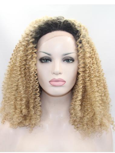 Kinky Chin Length 14 Inches Natural Best Lacefront Wigs For Small Cap