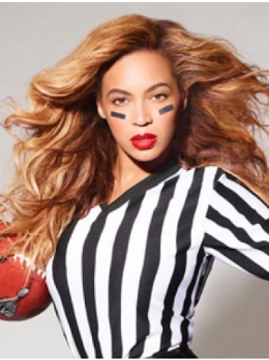 Celebrity Human Hair Lace Wigs Copper Wavy 16 Inches Stylish