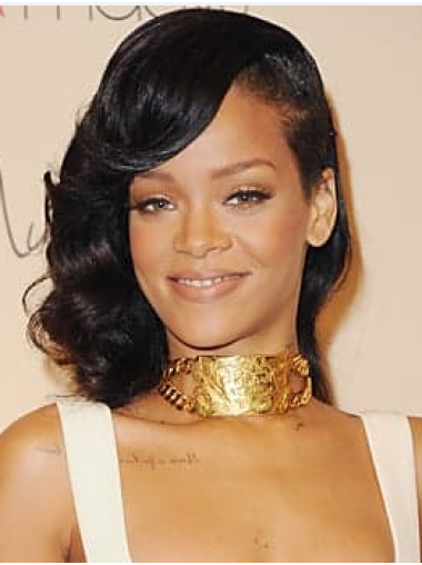 Capless With Bangs Shoulder Length Flexibility Rihanna Celebrity Secret