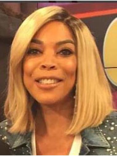 Online Remy Human Hair Straight 14 Inches Wigs For Black Womens Lace Front