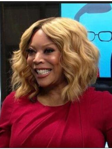 Stylish Synthetic Wavy 13 Inches Black Women Lace Wigs