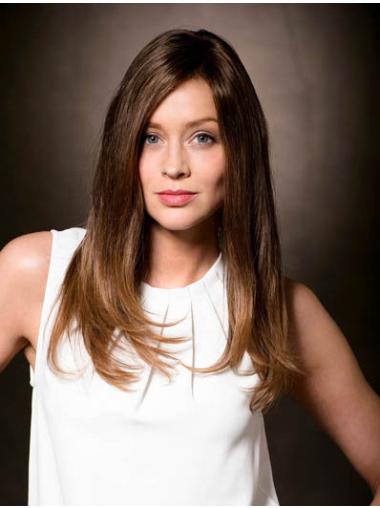 Buy Real Wigs 100% Hand-Tied Ombre/2 Tone Without Bangs Sleek Human Hair