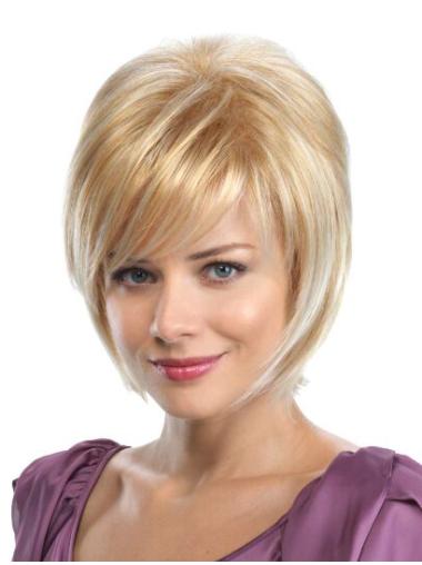 Straight Chin Length Perfect 8 Inches Blonde Everyday Bob Wigs
