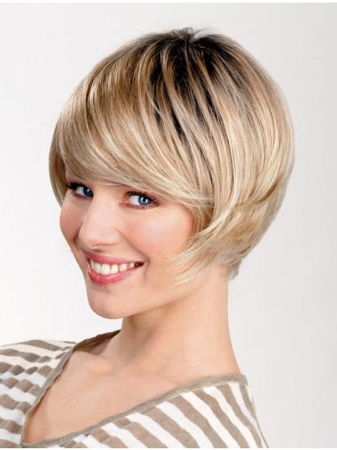 Fashionable Synthetic 8 Inches Short Wigs For Elderly Women