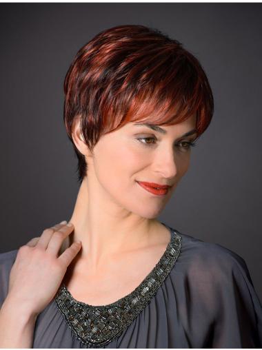 Straight 6 Inches Trendy Short Wigs For Women Over Seventy