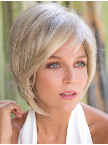 Bobs Chin Length Fashion Monofilament Blonde Wig