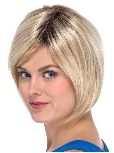 Straight Chin Length Sassy 8 Inches Blonde Bobs Wig Styles