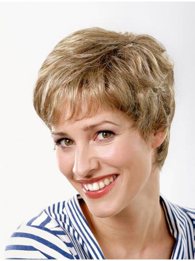 Blonde Wavy Synthetic Designed Lace Front Wigs Natural