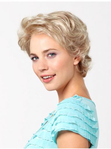 Platinum Blonde Wavy 8 Inches Hairstyles Natural Style Lace Front Wigs