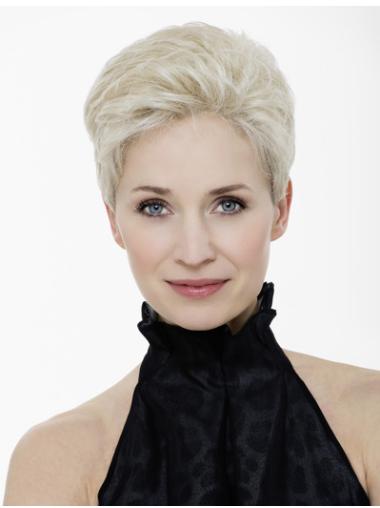 Platinum Blonde Boycuts Straight 4 Inches Sassy Short Wigs