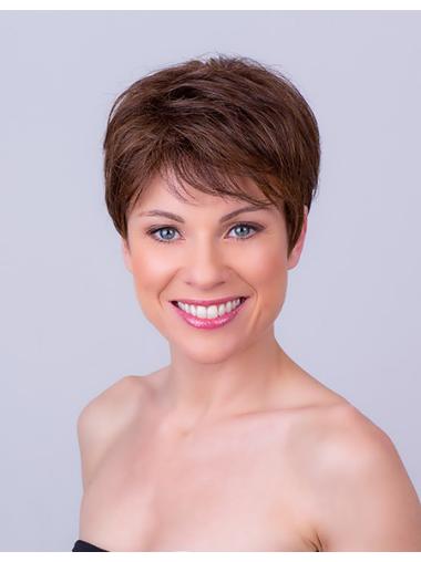 Brown Boycuts Straight 6 Inches Cheap Short Wigs