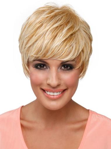 With Bangs Straight Cropped Flexibility Celebrity Wigs