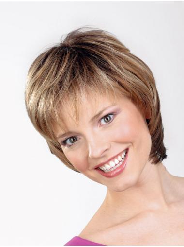 Straight 9 Inches Short Wig Tops For Elderly Women