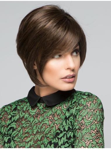 Good Synthetic Brown Medium Monofilament Wigs For Sale