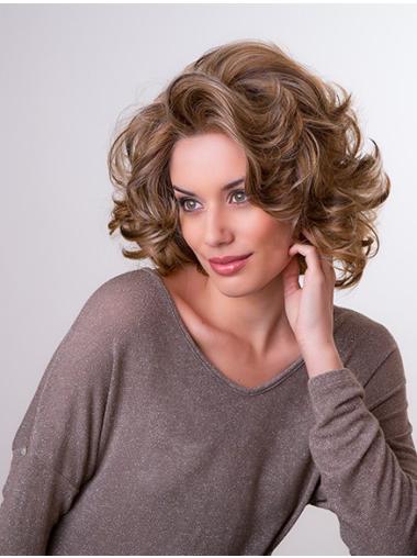 Good Layered Wavy Brown Medium Length Synthetic Wig