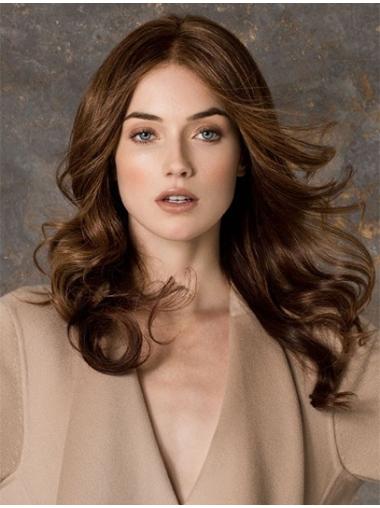 Brown Wavy Long New Lace Cap Wigs Human Hair