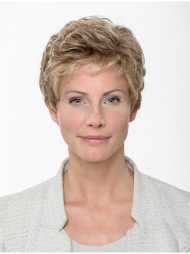 Short Wavy Blonde Perfect Classic Womens Synthetic Wigs
