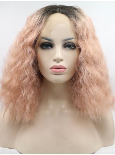 Without Bangs Synthetic Discount Curly Lace Front Wig