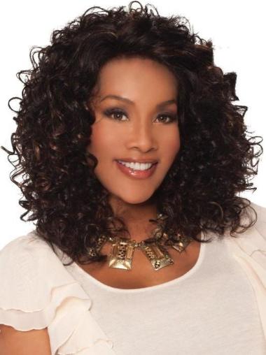 Durable Long 13" Curly Lace Front Synthetic Brown Classic Wigs
