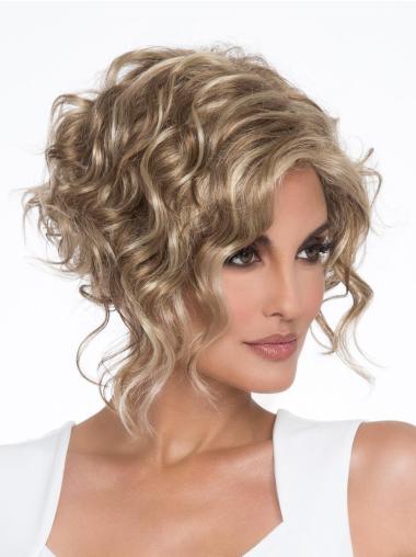 Online Cropped 6" Curly Capless Synthetic Blonde Classic Wigs