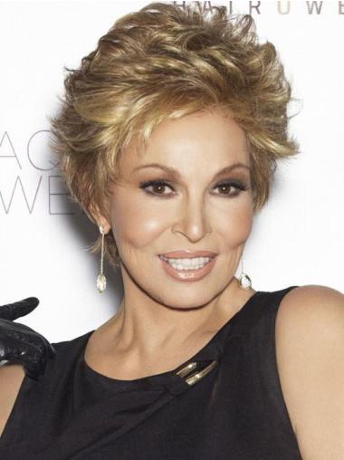 Good 100% Hand-tied Curly 4" Short Brown Without Bangs Synthetic Wigs