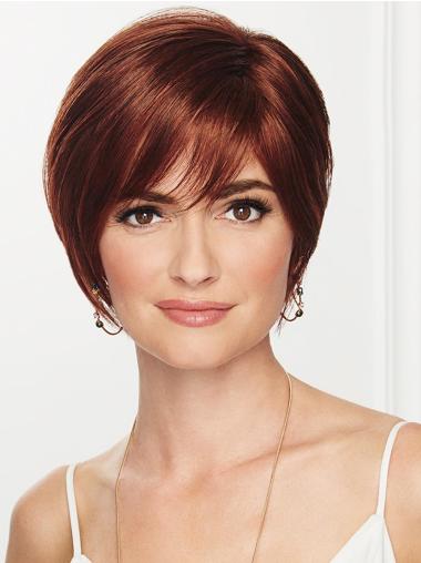 Straight Capless 8" Cropped Hairstyles Auburn Boycuts Synthetic Wigs