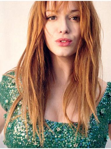 Flexibility With Bangs Brown Straight Long 18" Christina Hendricks Wigs