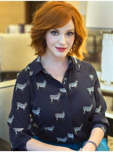 Modern Layered Brown Wavy Chin Length 11" Christina Hendricks Wigs