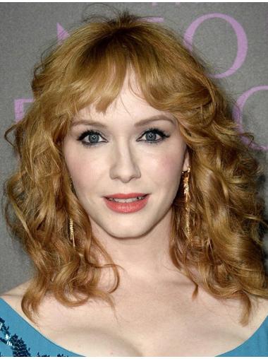Full Lace Synthetic Brown Shoulder Length 15" Wavy Christina Hendricks Wigs