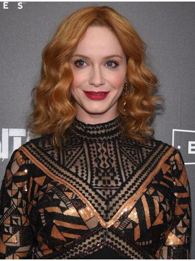 Full Lace Synthetic Brown Shoulder Length 13" Wavy Christina Hendricks Wigs