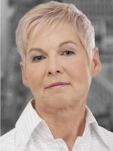 Stylish Capless Short Grey Straight Pixie Wig