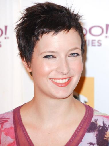 Straight Flexibility Auburn Remy Human Hair Elderly Lady Wjgs