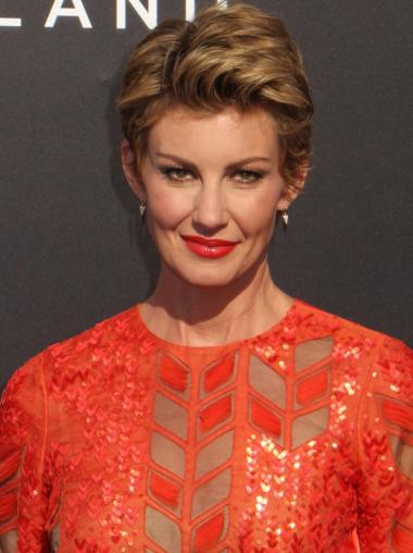 Brown 8 Inches Boycuts Straight Remy Human Hair Wigs For Elderly Woman