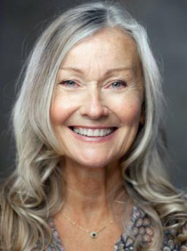 100% Hand-Tied Wavy 16 Inches Remy Human Hair Wigs Grey