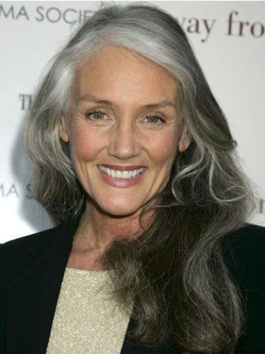 Monofilament Wavy 16 Inches Remy Human Hair Wig Grey