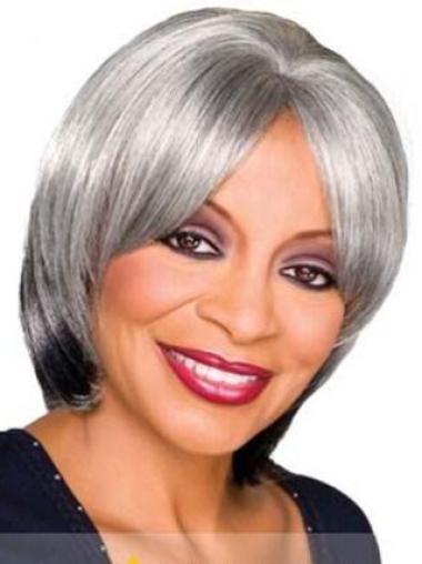 Popular Straight Capless Chin Length Wig For Grey Hair