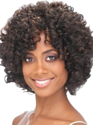 Incredible Capless Brown Kinky Chin Length Synthetic Wigs