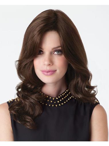 Brown Wavy Convenient Human Capless Hair Wigs