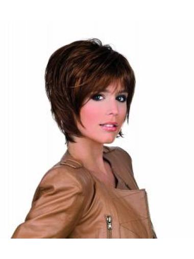10 Inches Chin Length Layered Straight Sassy Synthetic Lace Front Wigs