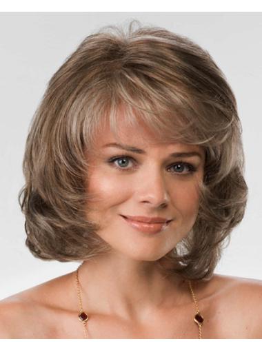 Online Capless Wavy Chin Length Layered 10.5 Inches Synthetic Wigs