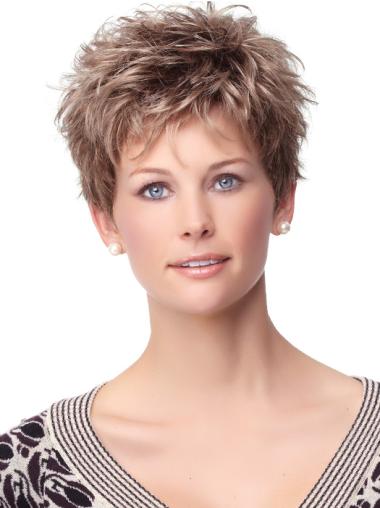 Stylish Capless Boycuts Curly Synthetic Wigs Short Hair