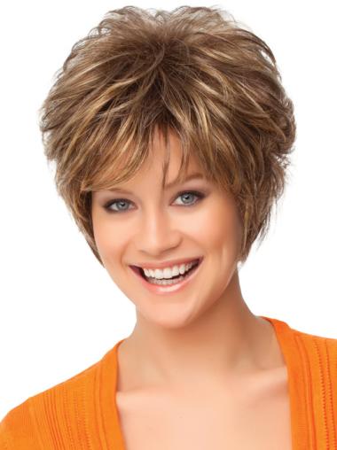 New 8 Inches Short Capless Layered Real Looking Synthetic Wig