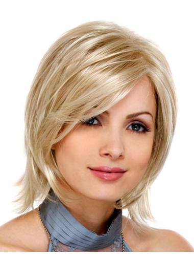 11 Inches Designed Blonde Straight Bob High Quality Synthetic Lace Front Wigs