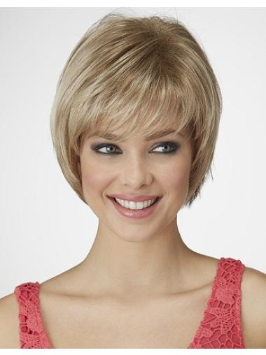 9 Inches Capless Blonde Chin Length Synthetic Cheap Hair Bob Wigs