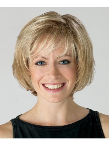 10 Inches Capless Blonde Synthetic Medium Length Bob Wigs